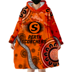 (Custom Personalised ) Perth Scorchers ANZAC Day Aboriginal Wearable Blanket Hoodie - LT12