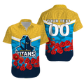 (Custom Personalised) Gold Coast Titans Anzac Day Indigenous Art Hawaiian Shirt