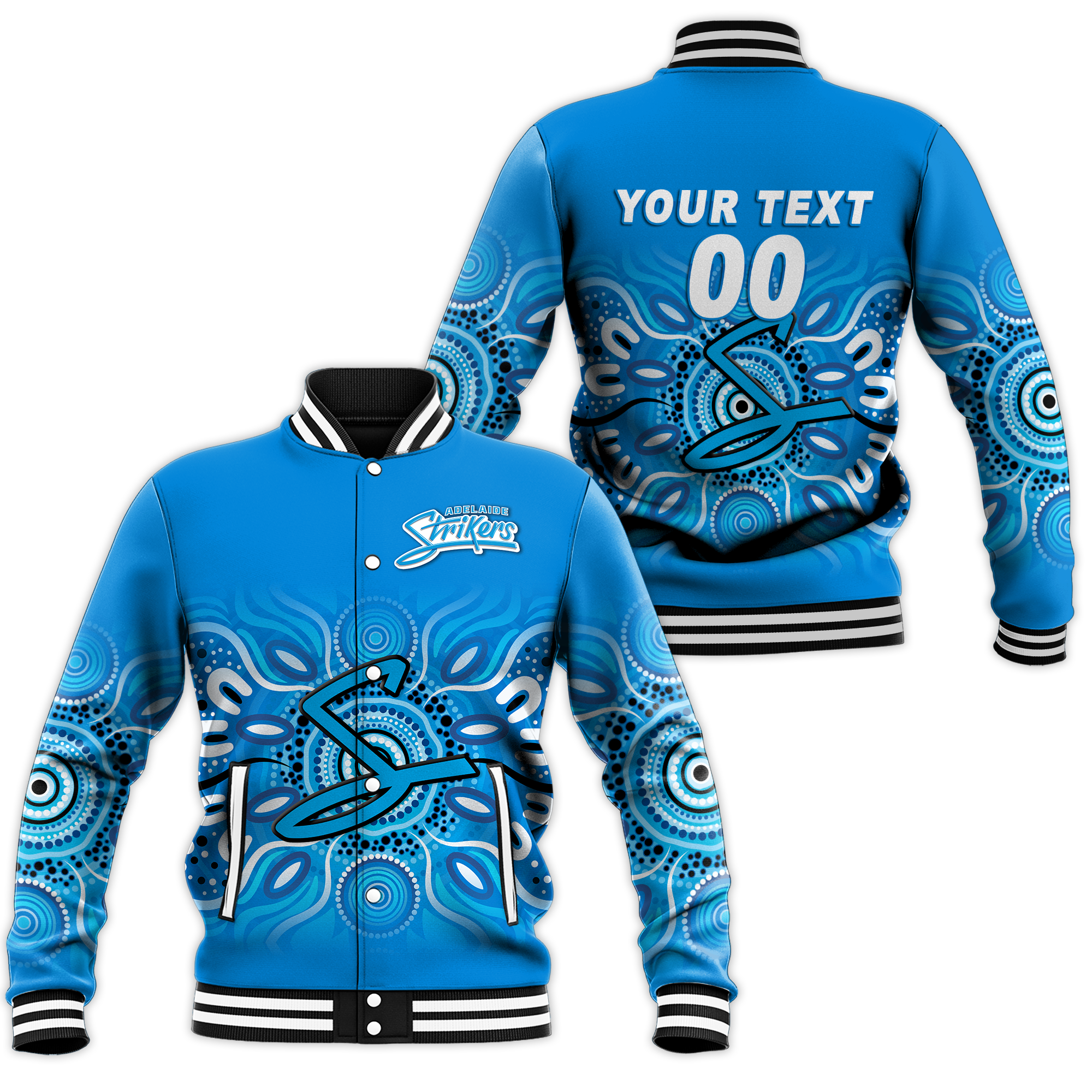 (Custom Personalised) Adelaide Strikers Aboriginal Cricket 2022 Baseball Jacket 