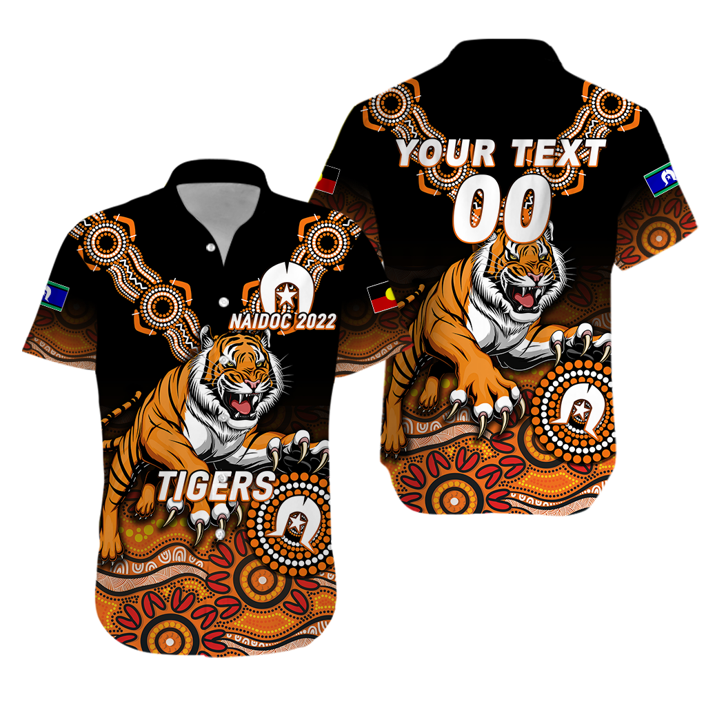 (Custom Personalised) Tigers Rugby NAIDOC 2022 Aboriginal Hawaiian Shirt