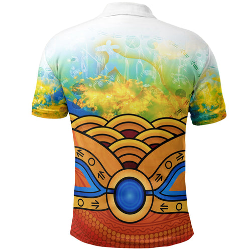 aboriginal-kid-polo-shirts-australia-kangaroo-sky-for-kid