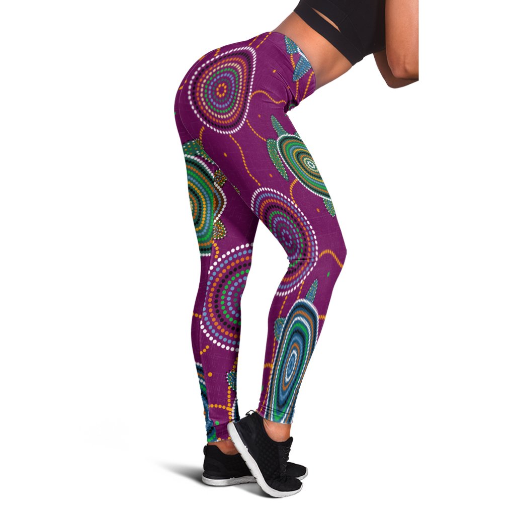 legging-aboriginal-turtle-purple-australia-dot-patterns