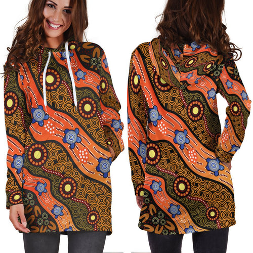 hoodie-dress-aboriginal-dot-unique-style-turtle
