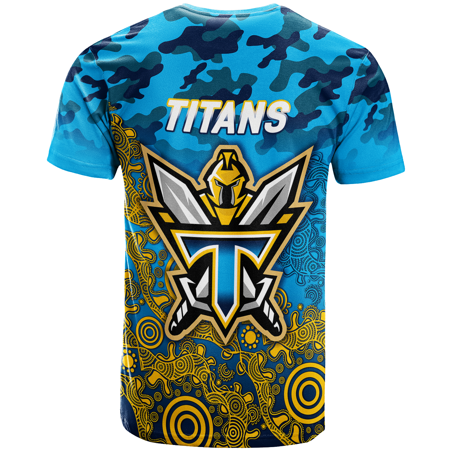 Titans Rugby ANZAC Day Camouflage Indigenous Art T-Shirt - LT12