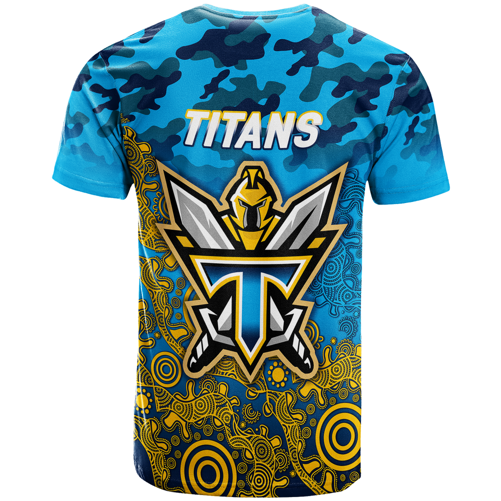 Titans Rugby ANZAC Day Camouflage Indigenous Art T-Shirt - LT12