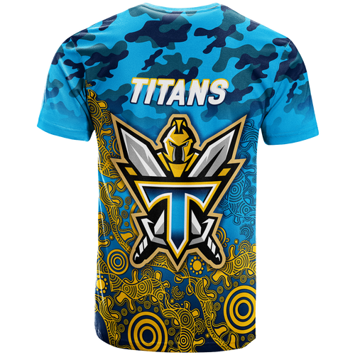 Titans Rugby ANZAC Day Camouflage Indigenous Art T-Shirt - LT12