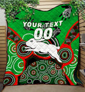 (Custom Personalised) Rabbitohs Rugby Aboriginal Art Quilt - LT12