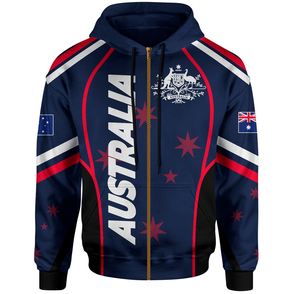 Zip-up Hoodie - Australian Coat Of Arms Hoodie - Unisex