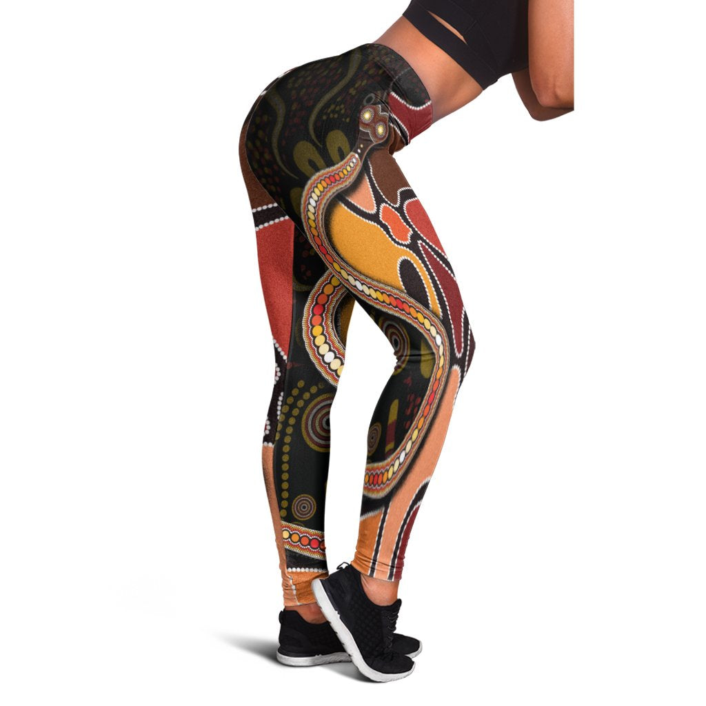 leggings-aboriginal-snake-with-dot-painting