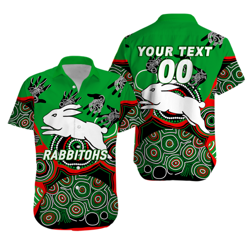 (Custom Personalised) Rabbitohs Rugby Aboriginal Art Hawaiian Shirt - LT12