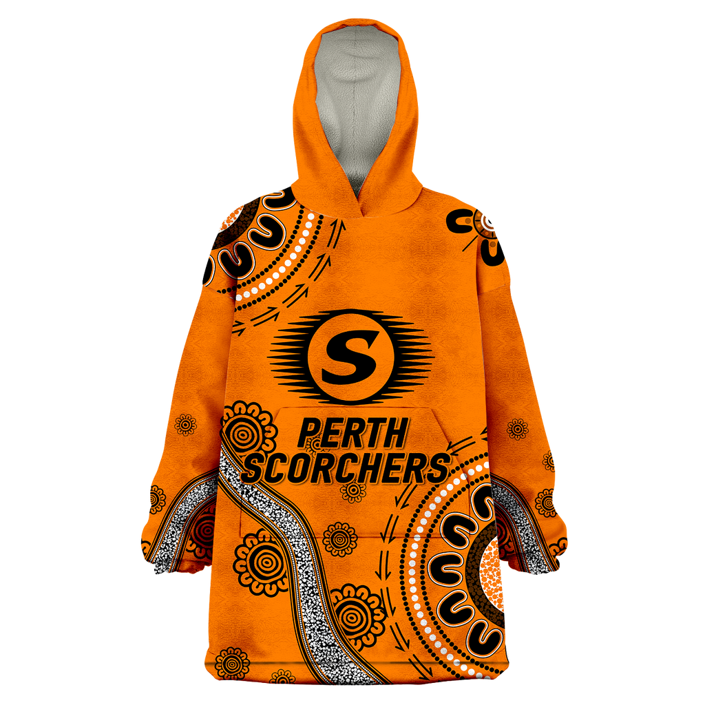 Perth Scorchers Aboriginal Art Cricket 2022 Wearable Blanket Hoodie - LT12
