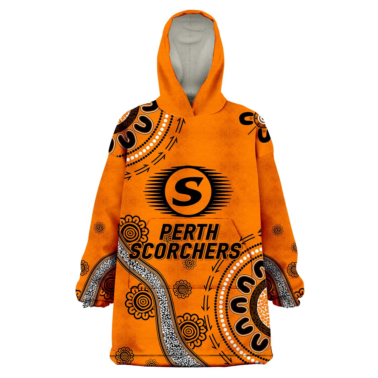 Perth Scorchers Aboriginal Art Cricket 2022 Wearable Blanket Hoodie - LT12