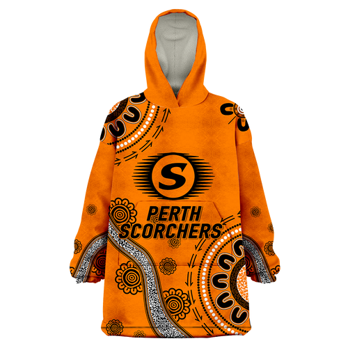 Perth Scorchers Aboriginal Art Cricket 2022 Wearable Blanket Hoodie - LT12
