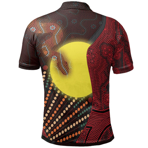 aboriginal-kid-polo-shirts-indigenous-snake-sun-dot-painting