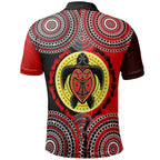 aboriginal-polo-shirt-turtle-footprint-circle-dot-painting