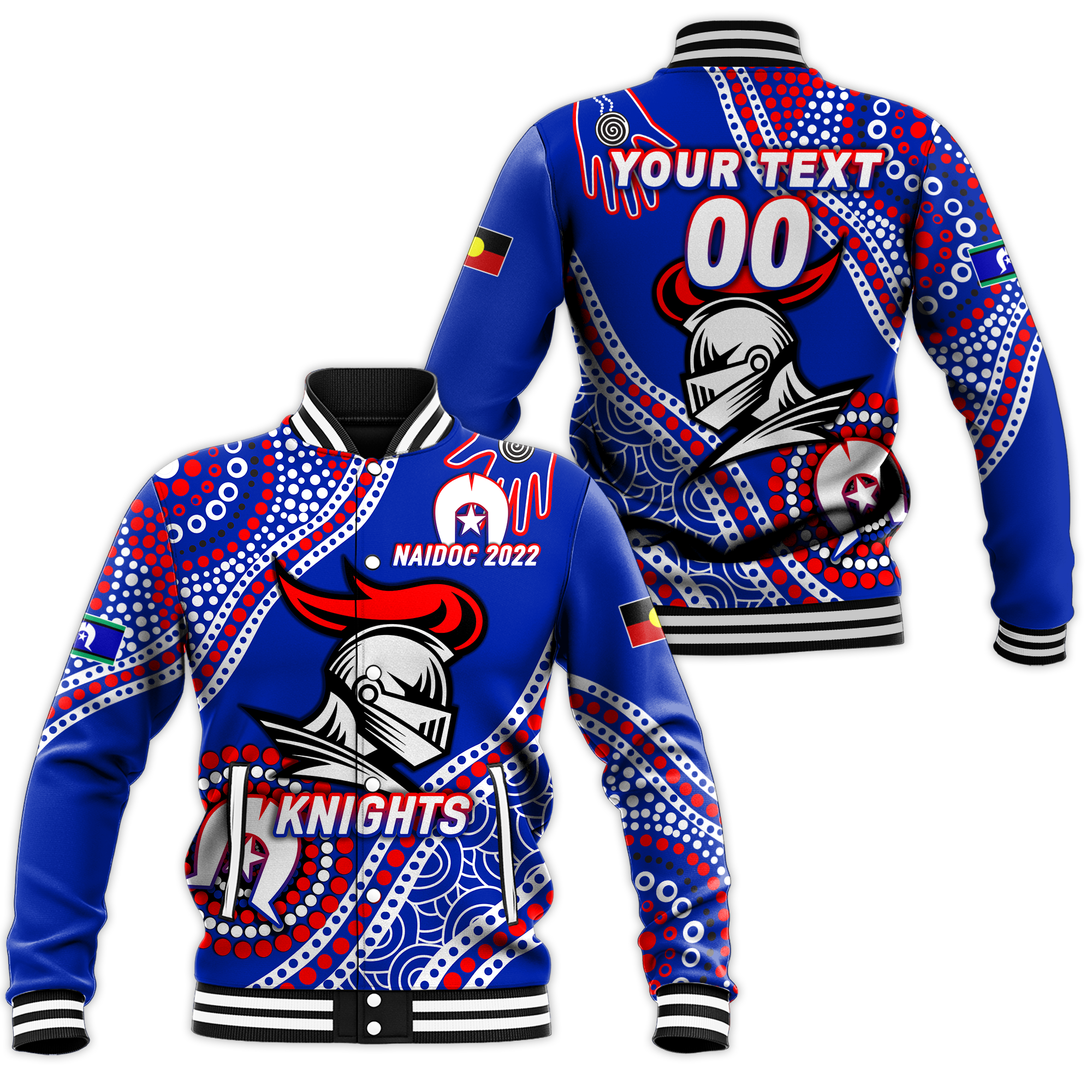 custom-personalised-knights-rugby-naidoc-2022-aboriginal-baseball-jacket