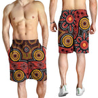 aboriginal-mens-shorts-indigenous-circle-dot-painting-style-1