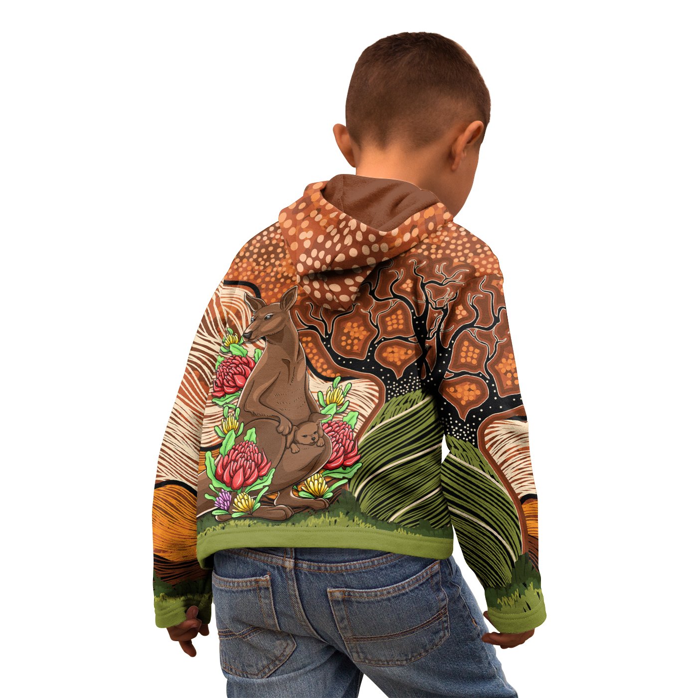 aboriginal-zip-up-hoodie-kangaroo-with-indigenous-tree