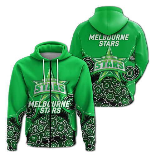 Melbourne Stars Aboriginal Art Cricket 2022 Hoodie - LT12