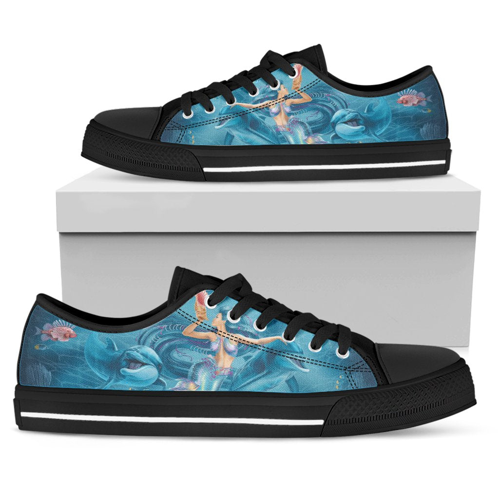 low-top-shoes-australia-beautiful-mermaid-with-dolphin