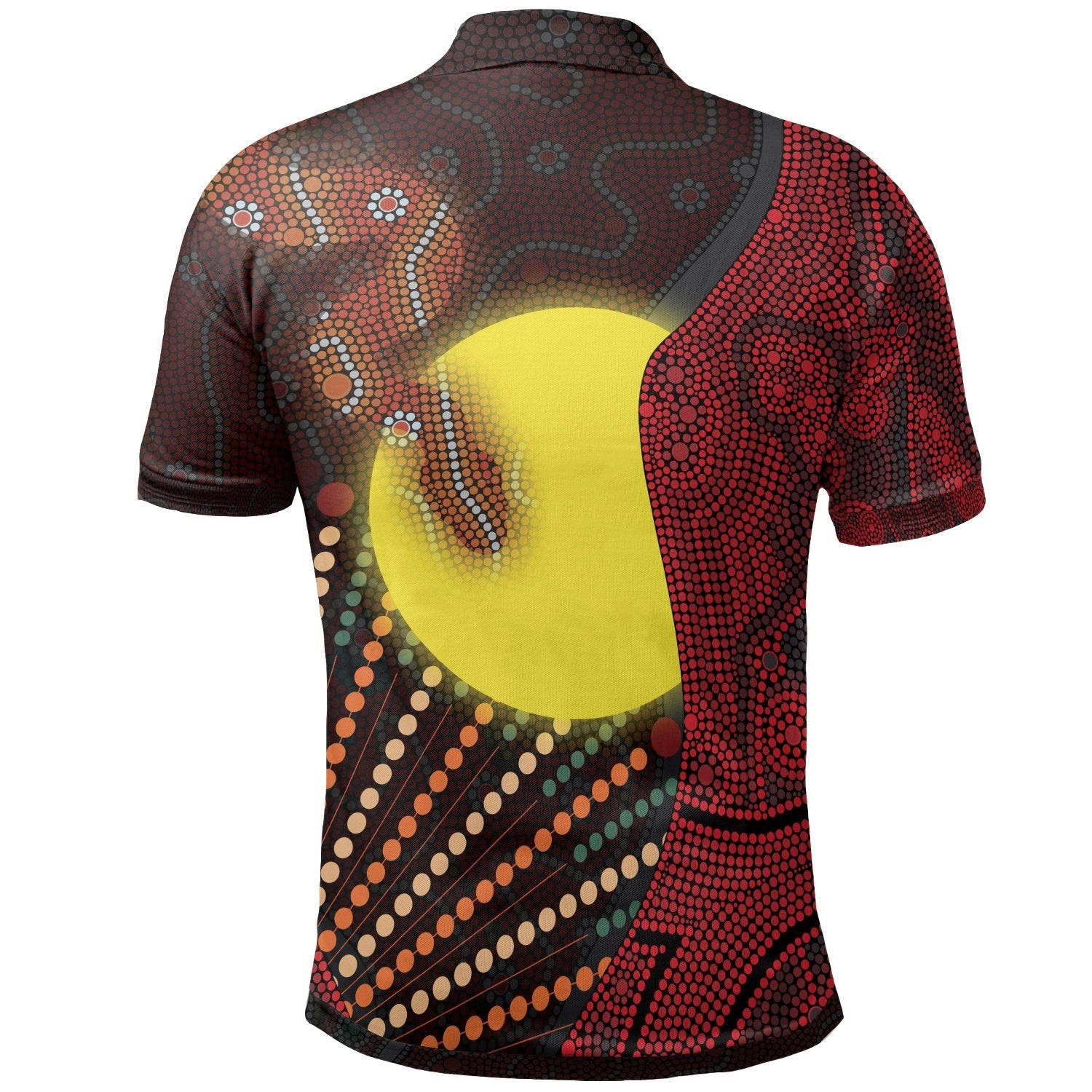 aboriginal-polo-shirts-indigenous-snake-sun-dot-painting