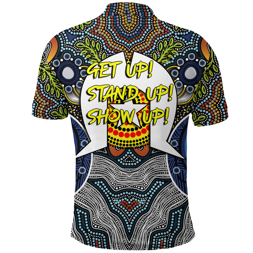 custom-personalised-naidoc-week-2022-get-up-stand-up-show-up-aboriginal-dot-art-polo-shirt