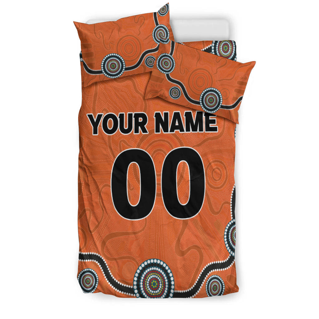 custom-personalised-brisbane-roar-bedding-set-indigenous-dot-painting-art