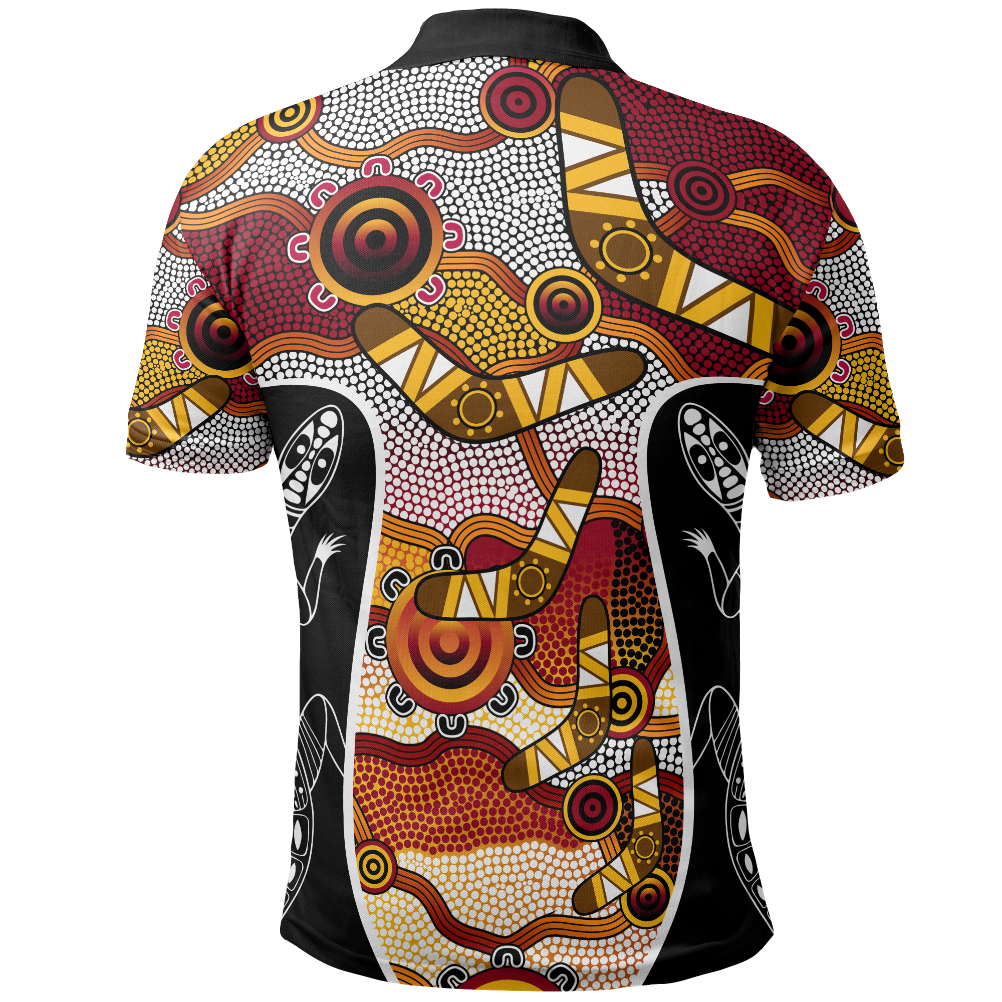 polo-shirt-aboriginal-dot-painting-lizard-shirt-unisex