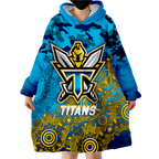 Titans Rugby ANZAC Day Camouflage Indigenous Art Wearable Blanket Hoodie - LT12