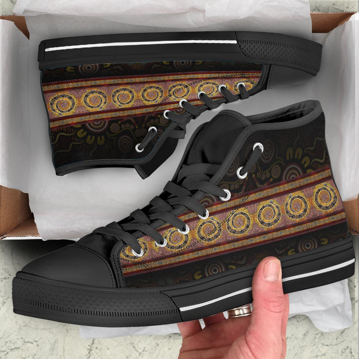 high-top-snake-dot-panting-art