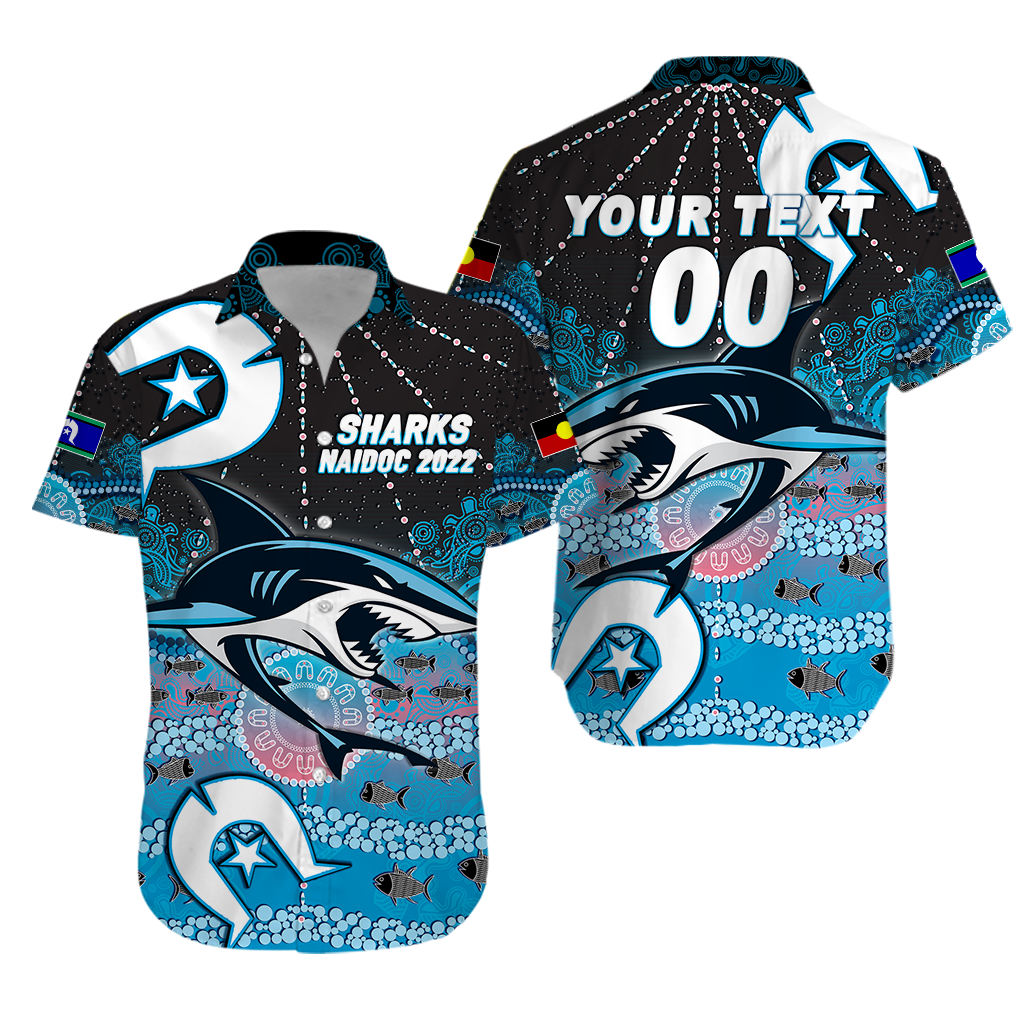(Custom Personalised) Sharks Rugby NAIDOC 2022 Aboriginal Hawaiian Shirt