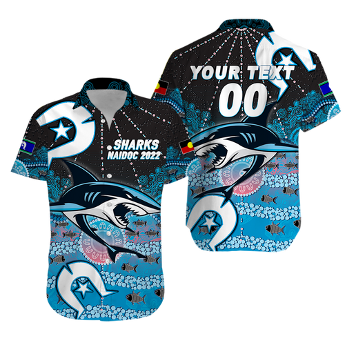 (Custom Personalised) Sharks Rugby NAIDOC 2022 Aboriginal Hawaiian Shirt