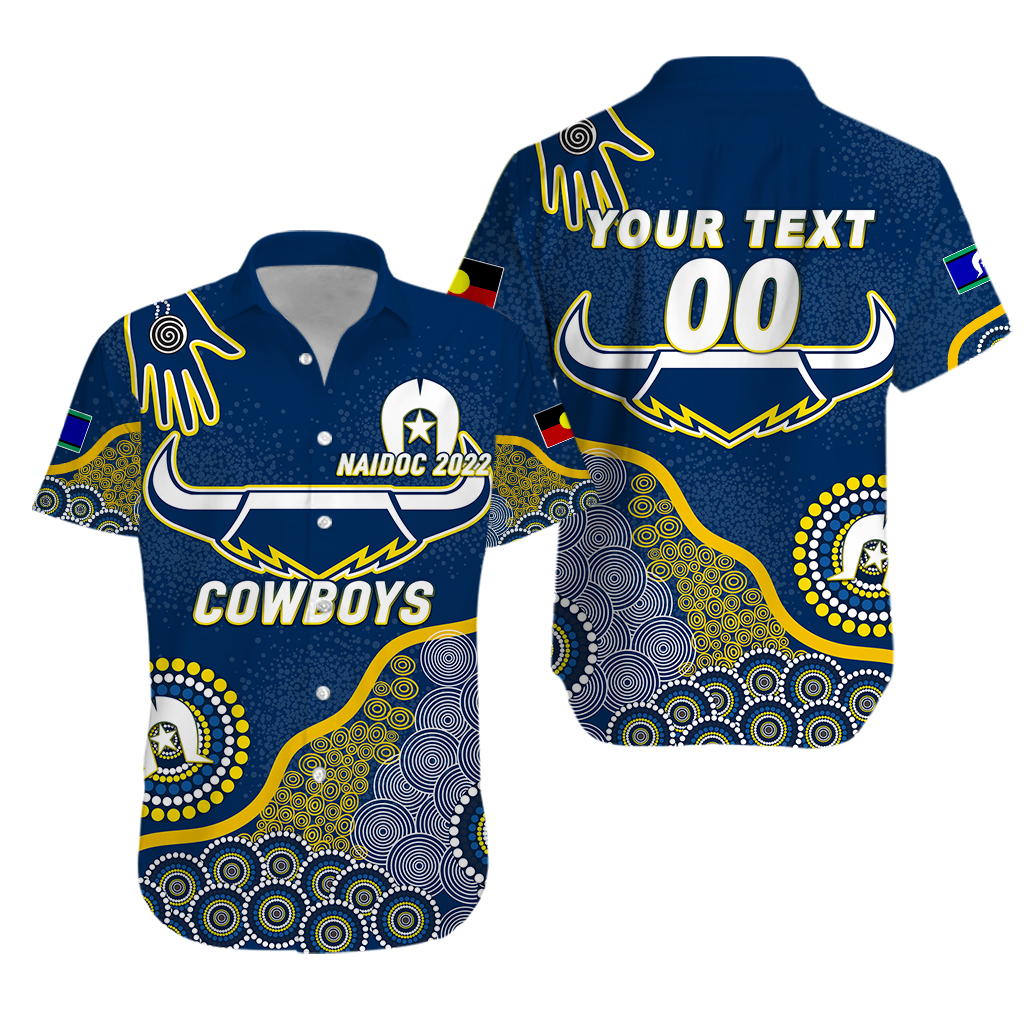(Custom Personalised) Cowboys Rugby NAIDOC 2022 Aboriginal Hawaiian Shirt