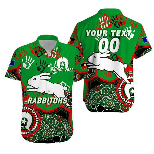 (Custom Personalised) Rabbitohs Rugby NAIDOC 2022 Aboriginal Hawaiian Shirt