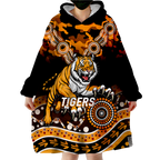 Tigers Rugby ANZAC Day Camouflage Indigenous Art Wearable Blanket Hoodie - LT12