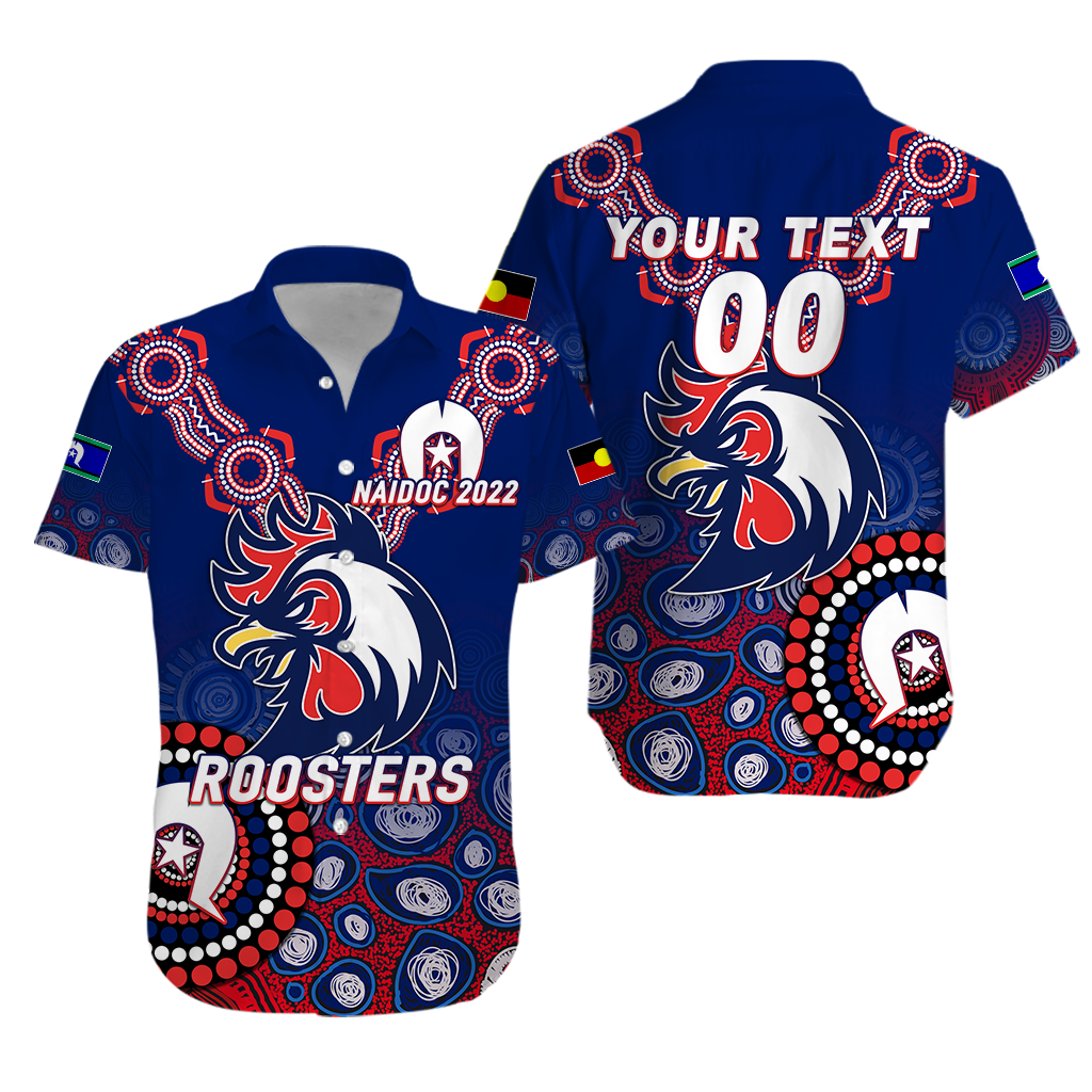 (Custom Personalised) Roosters Rugby NAIDOC 2022 Aboriginal Hawaiian Shirt