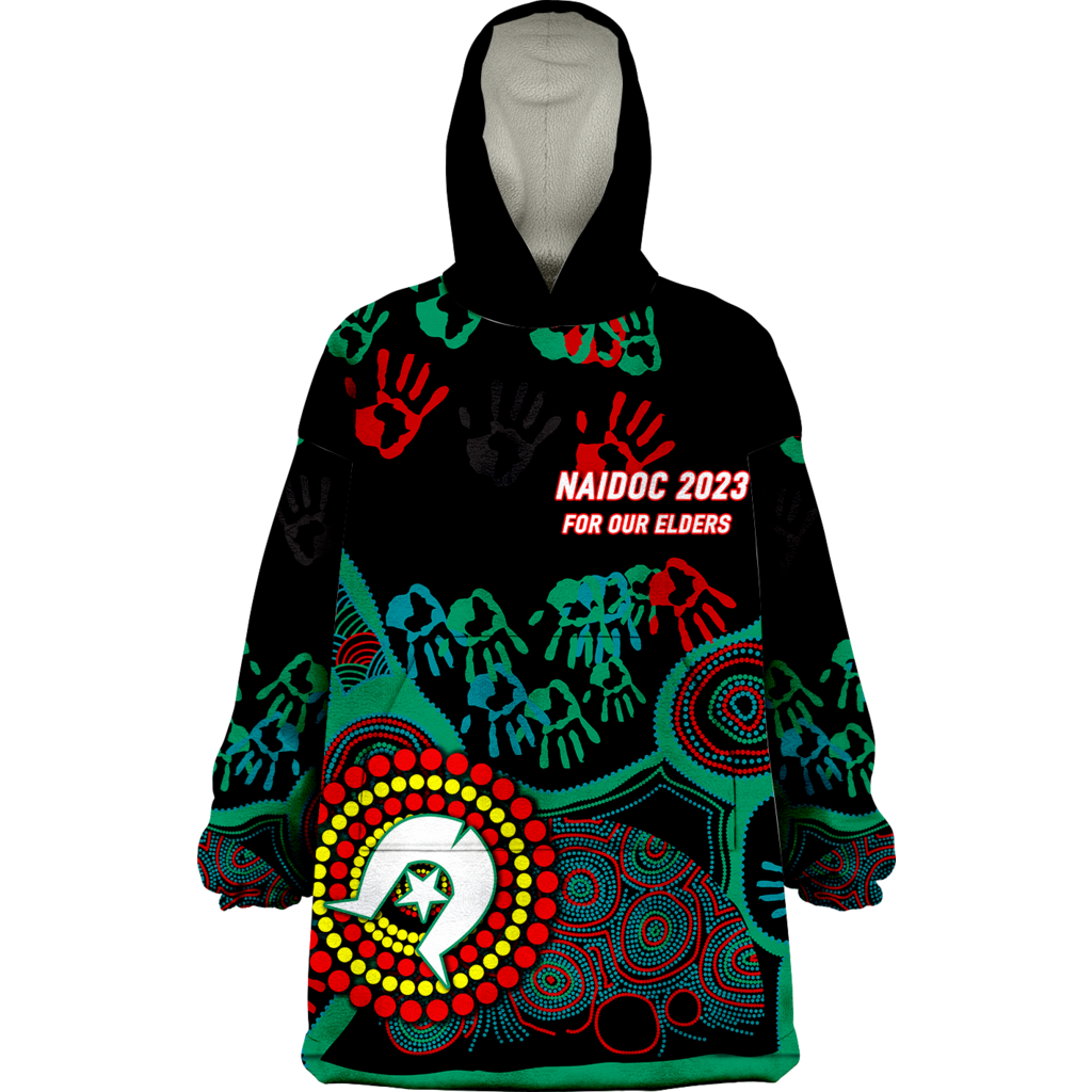 (Custom Personalised ) NAIDOC Week 2023 Aboriginal Art For Our Elders Wearable Blanket Hoodie - LT12