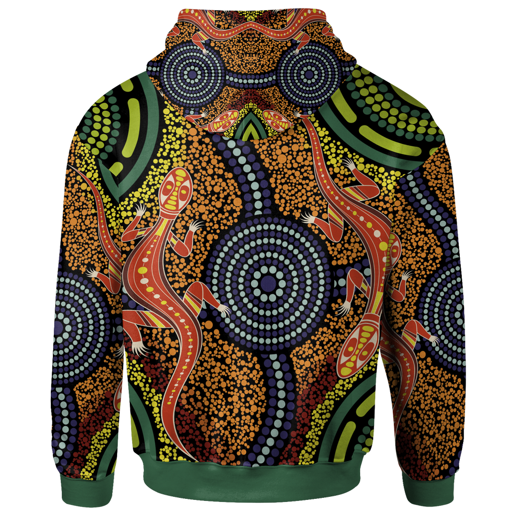aboriginal-zip-up-hoodie-aboriginal-two-lizards-dot-painting-circle