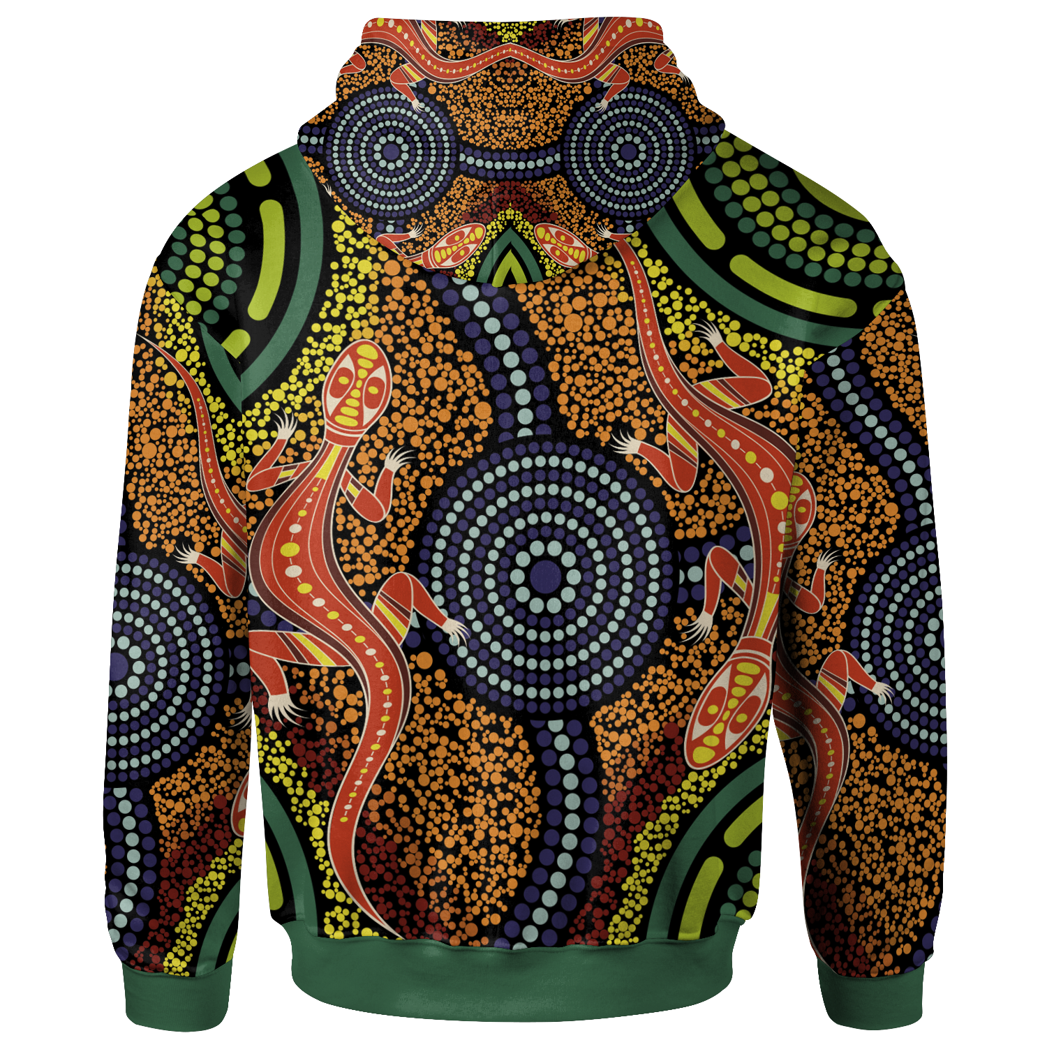 aboriginal-zip-up-hoodie-aboriginal-two-lizards-dot-painting-circle