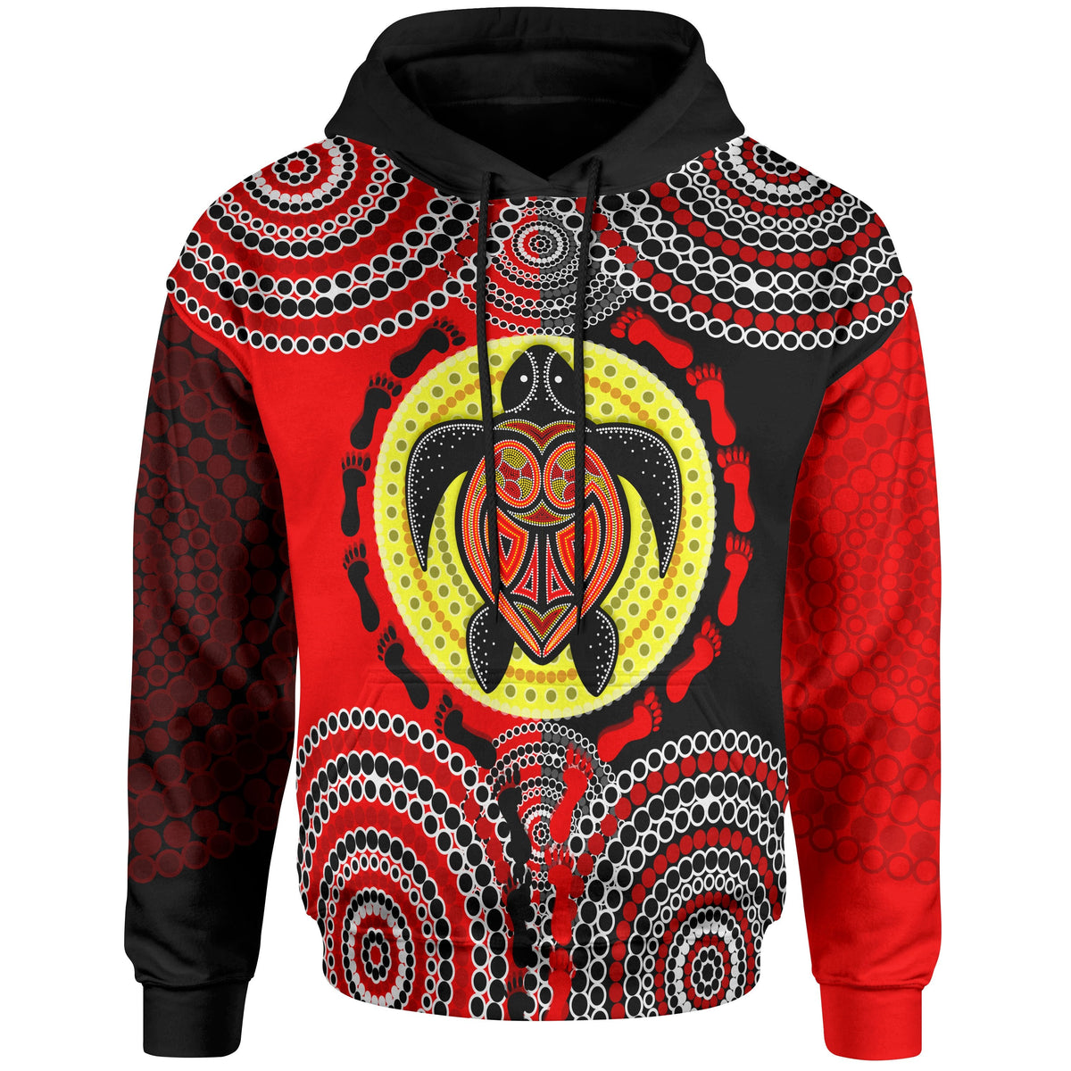 aboriginal-hoodie-turtle-footprint-circle-dot-painting
