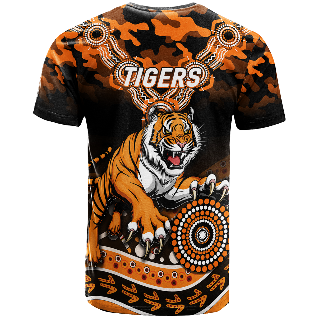 Tigers Rugby ANZAC Day Camouflage Indigenous Art T-Shirt - LT12