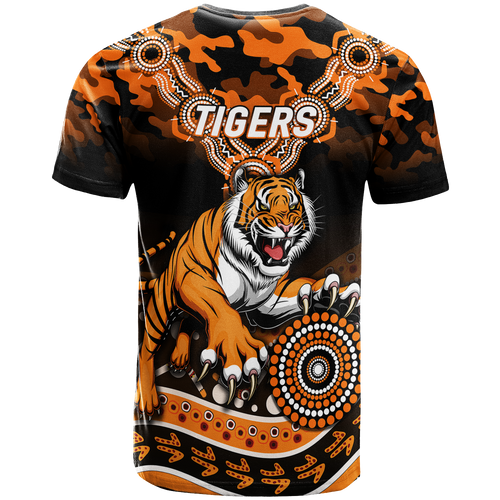 Tigers Rugby ANZAC Day Camouflage Indigenous Art T-Shirt - LT12