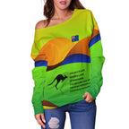 Off Shoulder Sweater - National Color of Australia - Vibe Hoodie