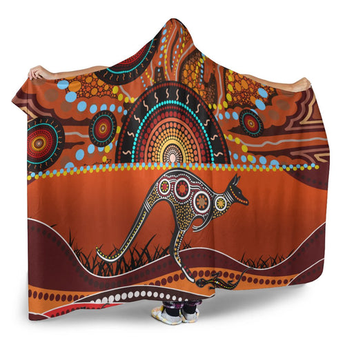 aboriginal-hooded-blanket-kangaroo-with-dot-painting