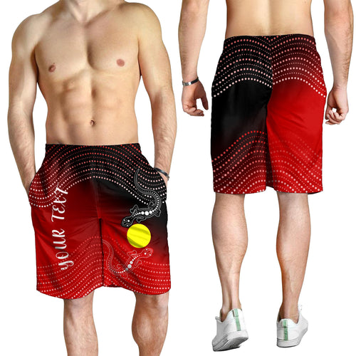customaboriginal-mens-shorts-two-indigenous-lizard