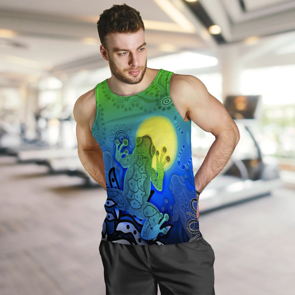 aboriginal-mens-tank-top-indigenous-frog-blue