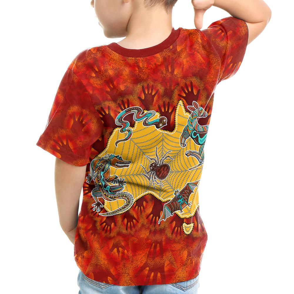 aboriginal-kid-t-shirts-australia-map-hand-patterns-spider-web