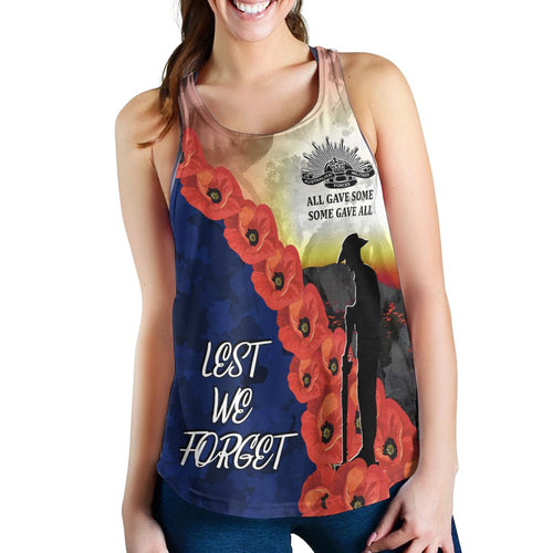 Anzac Lest We Forget Women's Racerback Tank - All Gave Some, Some Gave All - - Vibe Hoodie