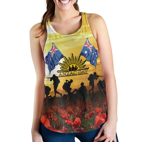 Anzac Women's Racerback Tank - Australian and New Zealand Army Corps - Vibe Hoodie