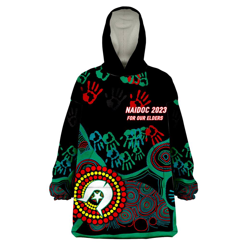 NAIDOC Week 2023 Aboriginal Art For Our Elders Wearable Blanket Hoodie - LT12